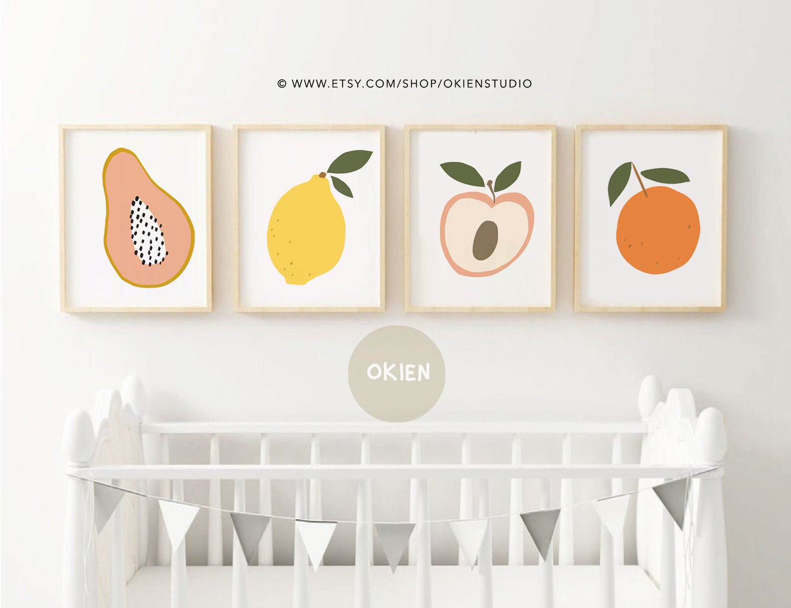 Summer Fruit Wall Art Modern Fruit Art Papaya Art Lemon Etsy