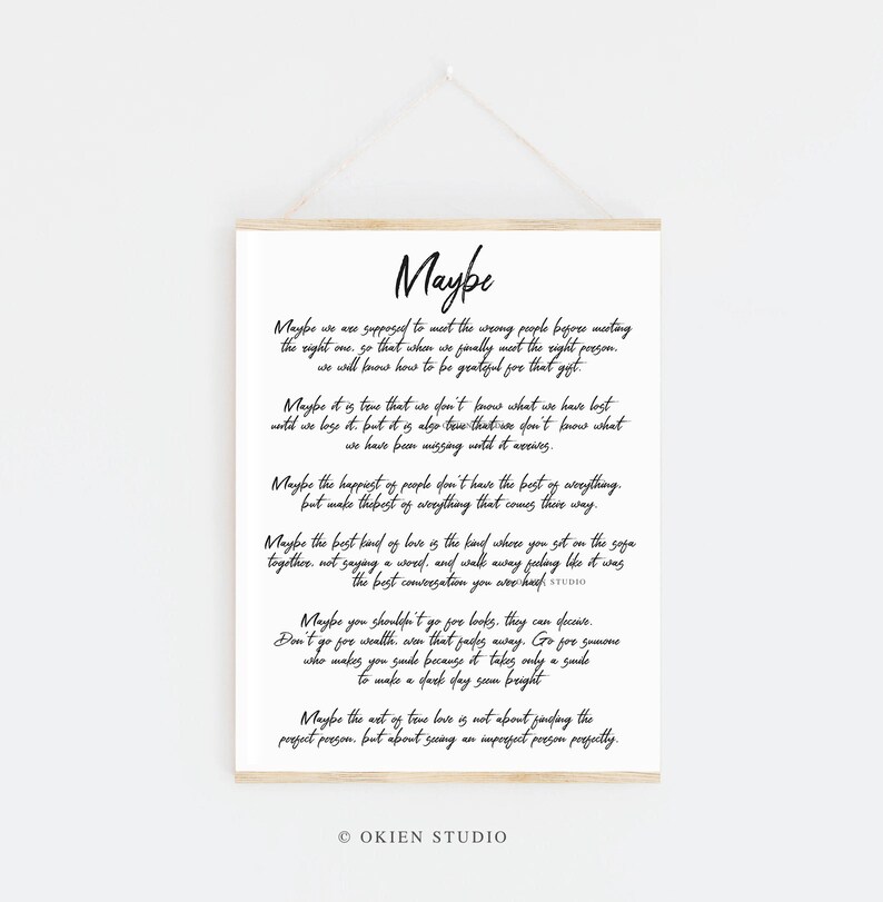 Maybe Love Poem Print Digital Art Romantic Poetry Maybe - Etsy