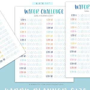 Printable, Water Intake Tracker, Insert Printable, 30 Days Water ...