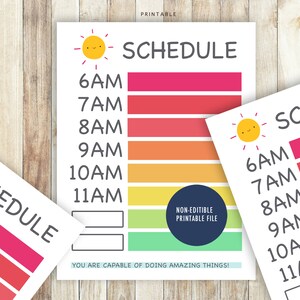 Daily Time Schedule, Easy Planner, Kid Daily Planner, Kids Schedule ...