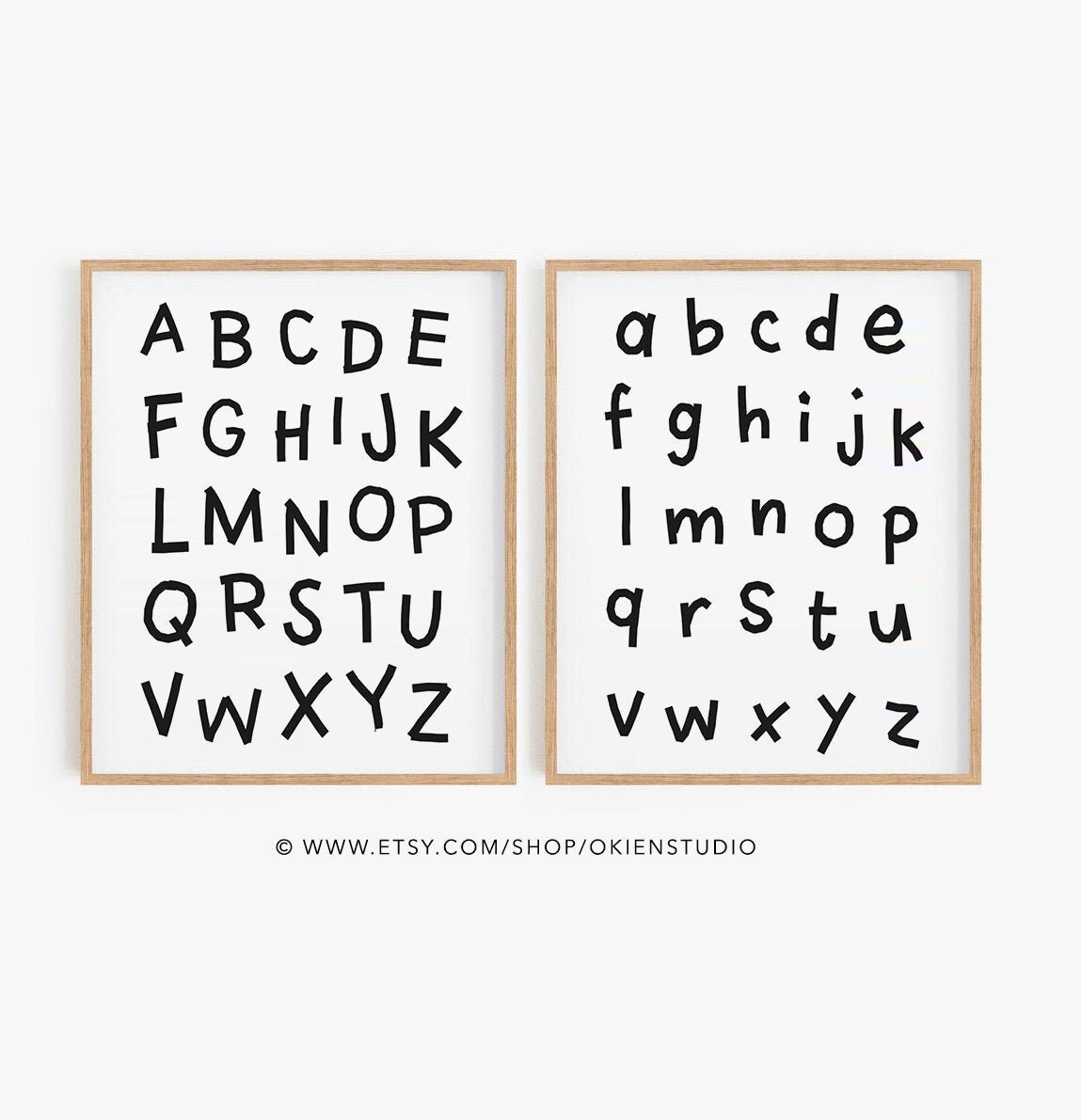alphabet poster big letters small letters abc poster abc etsy singapore