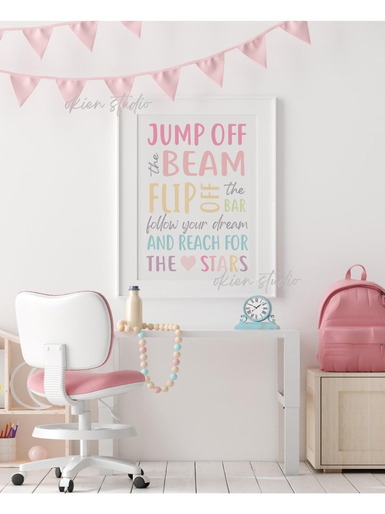 Gymnastic Gift Gymnastic Wall Art Gymnastic Girl Bedroom Etsy