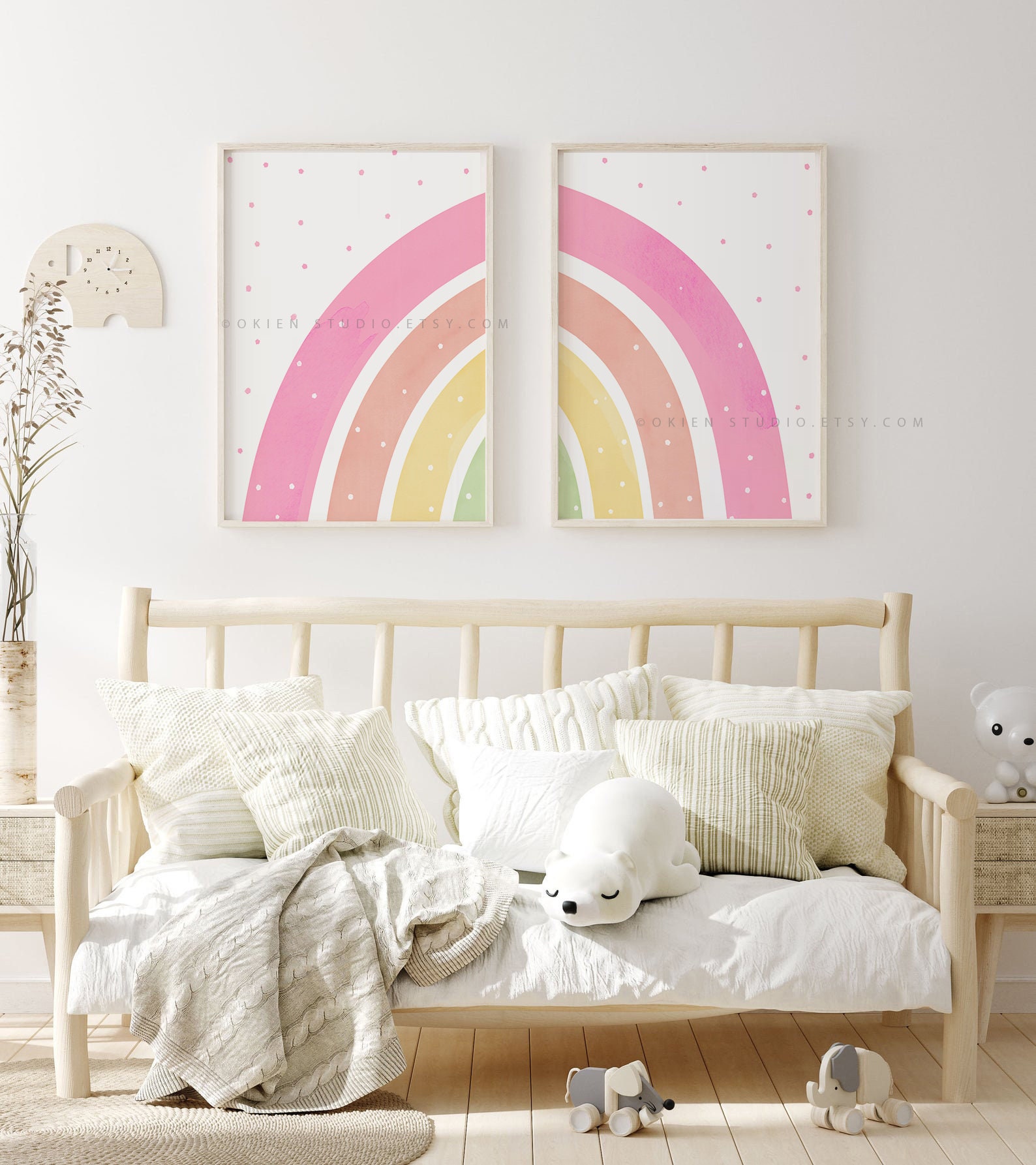 Rainbow Wall Decal for Girl Girl Room Decor Boho Nursery - Etsy