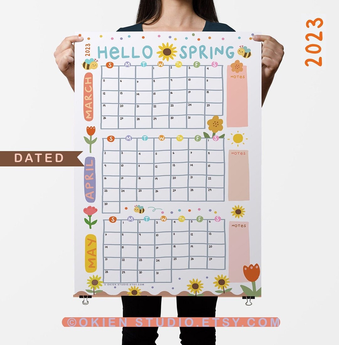 March April May Calendar Printable