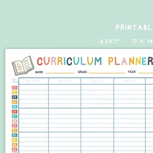 Printable, Curriculum Planner, Homeschool Planner, Digital Teacher Log ...