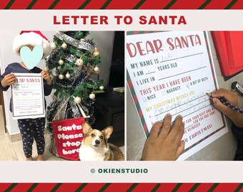 Dear Santa Letter Template: Christmas Wish List (Digital Download)