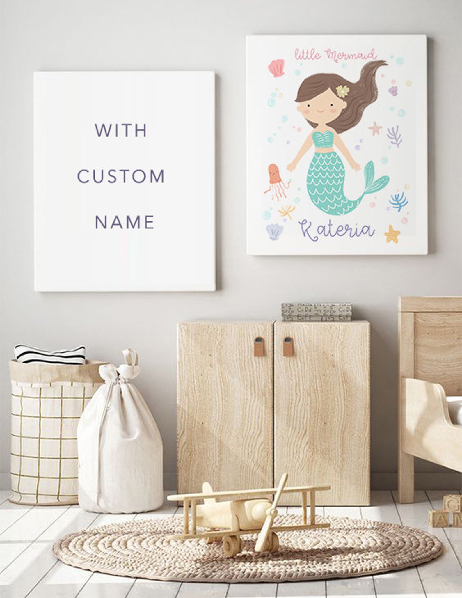 Custom Mermaid Name Print: Nursery Wall Art (digital Download) - Etsy