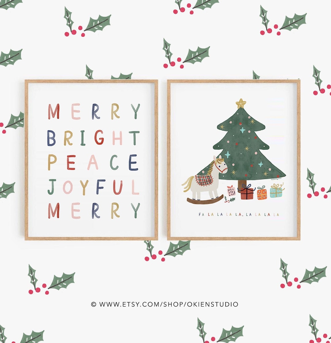 Christmas Wall Art, Christmas Printables, Christmas Tree Poster, Fa La