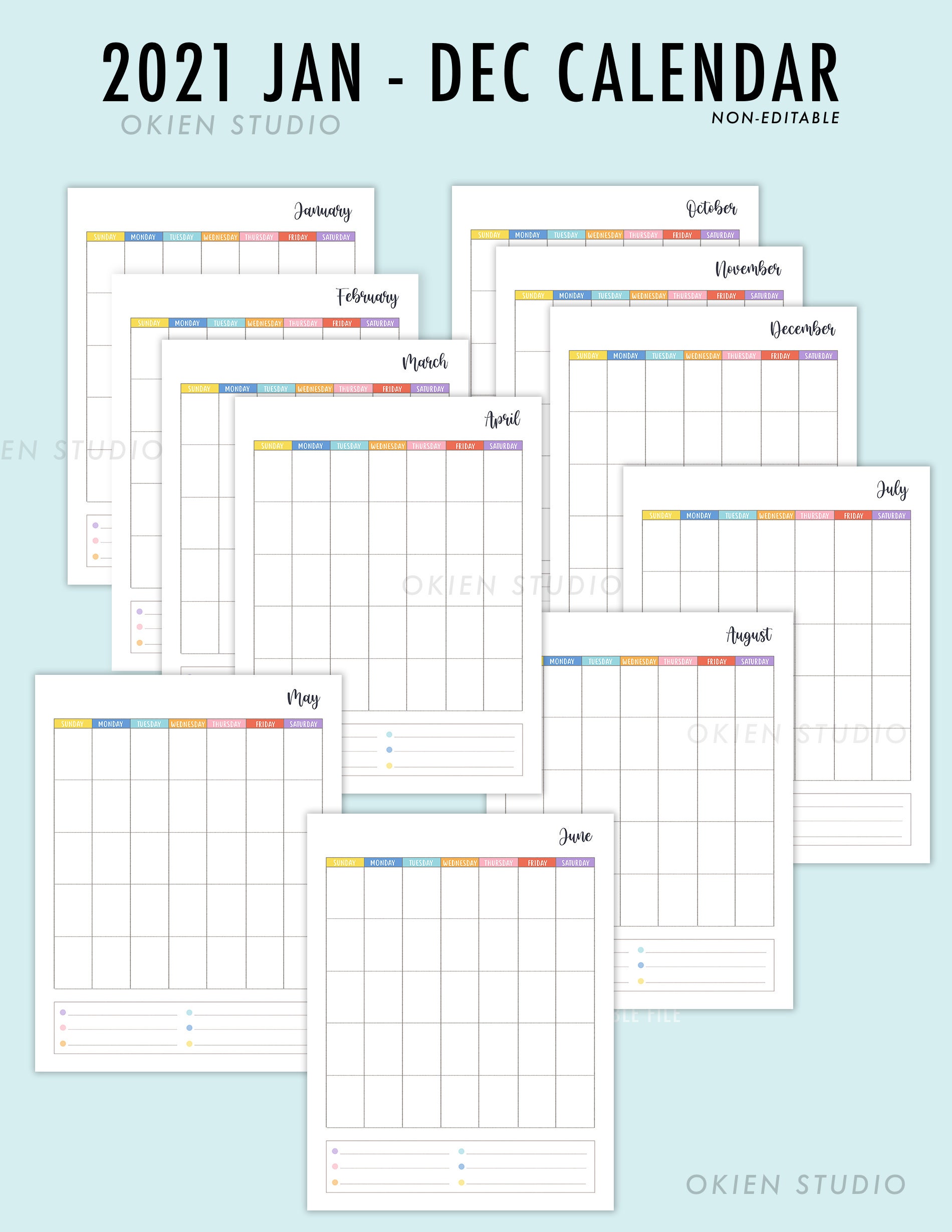 Buy 2023 Calendar Monthly Calendar Template Undated Digital Online in India  - Etsy