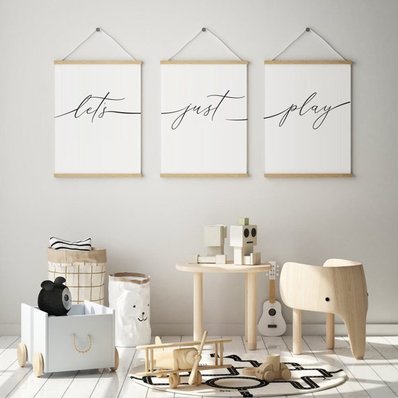 Set Di 3 Poster Stampati Su Tela Per Cameretta Bambini, Frasi Motivazionali, Decorazione Parete 40x60 Cm, Facile Da Appendere