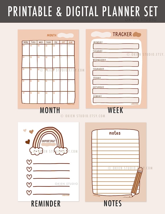 Printable Weekly Planner Monthly Planner Budget Planner | Etsy