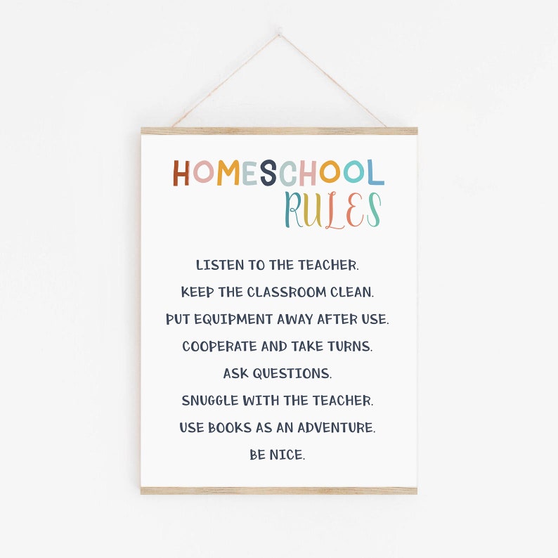 Classroom Rule Homeschool Rules Poster Home Sweet Homeschool Etsy