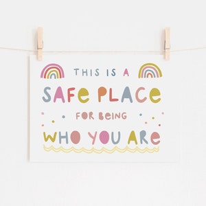 This is a Safe Space Poster, Classroom Signs Printable, Playroom Wall ...