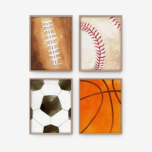 Sport Art Print, boys room sports decor, sports wall art, Sport wall art, Boys room prints, Boys bedroom decor, baseball football wall art