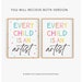 Every Child is an Artist Printable Kids Wall Art for Girls - Etsy