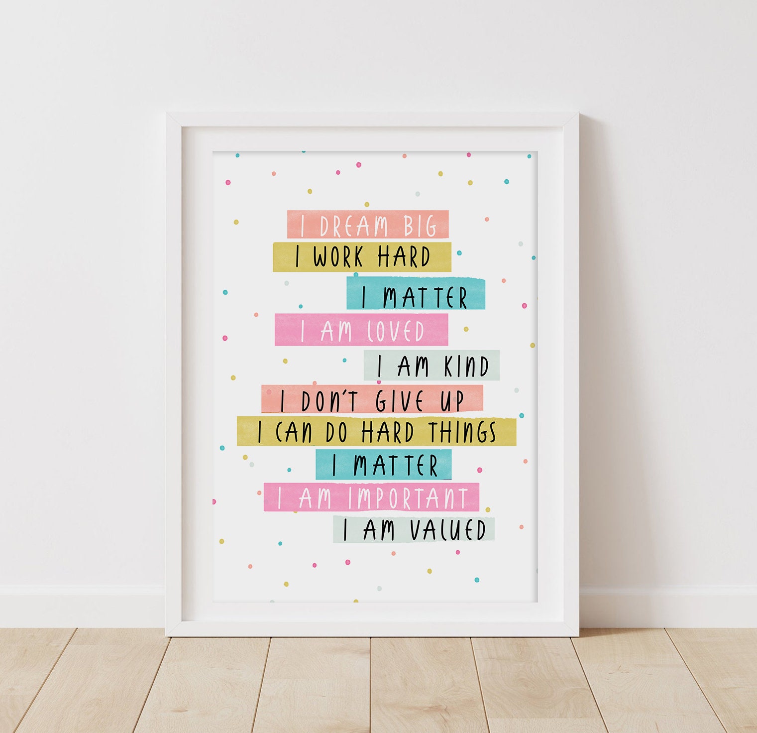 Girl Room Wall Decor Positive Affirmations for Kids - Etsy