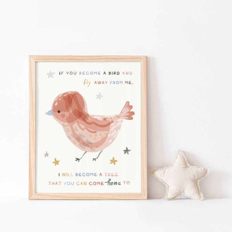 Nursery Art Set of 4 Nursery Decor Girl Wall Art Run Away Etsy