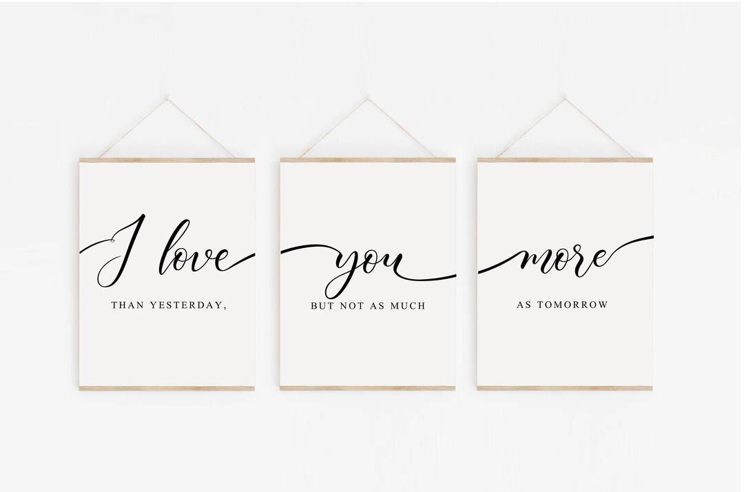 I Love You More Minimalist Wall Art, Living Room, I Love You Wall Art