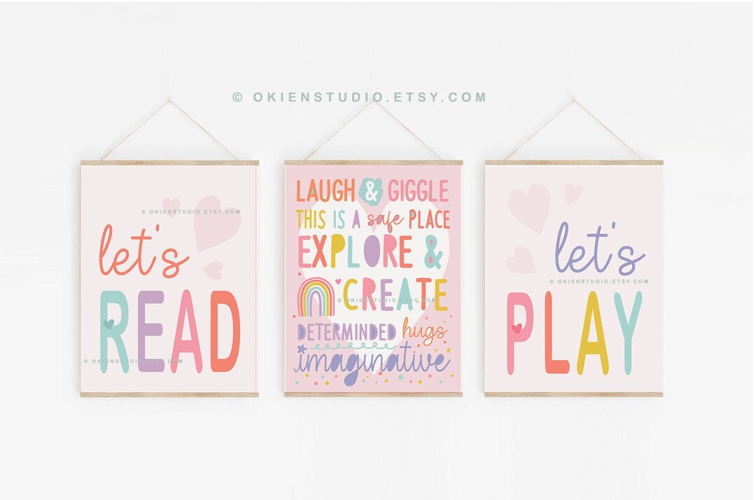 Let's Read Let's Play Wall Decor, Lets Play Sign, Create Explore Read