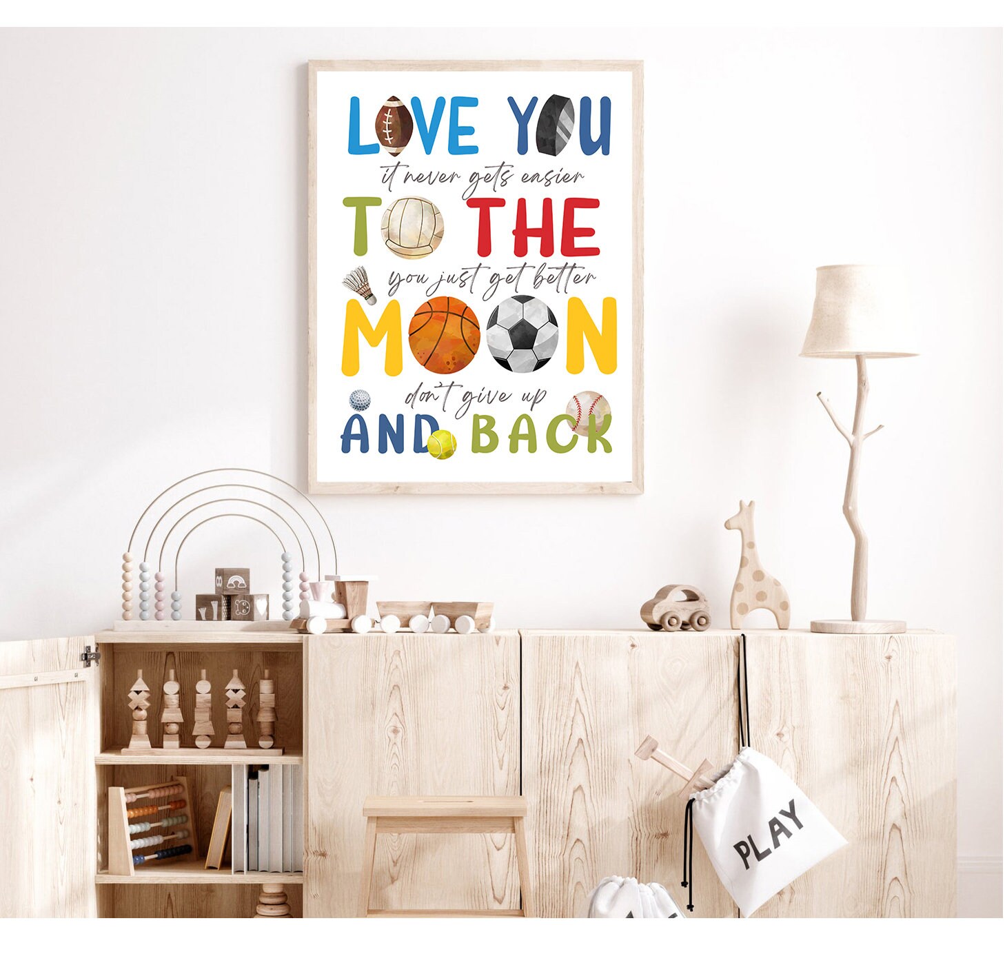 Sports Art Print Sports Wall Art Boys Room Decor Boys | Etsy