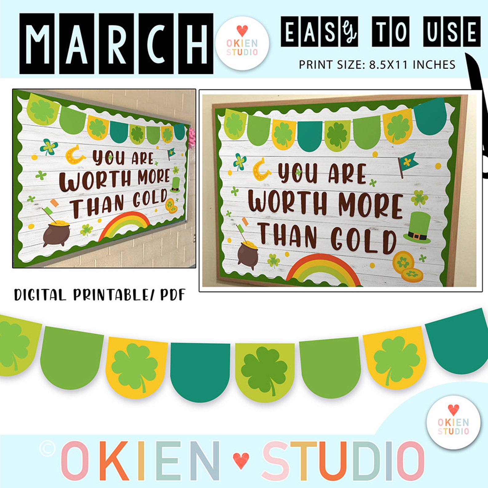 You Are Worth More Than Gold St. Patricks Day Classroom - Etsy