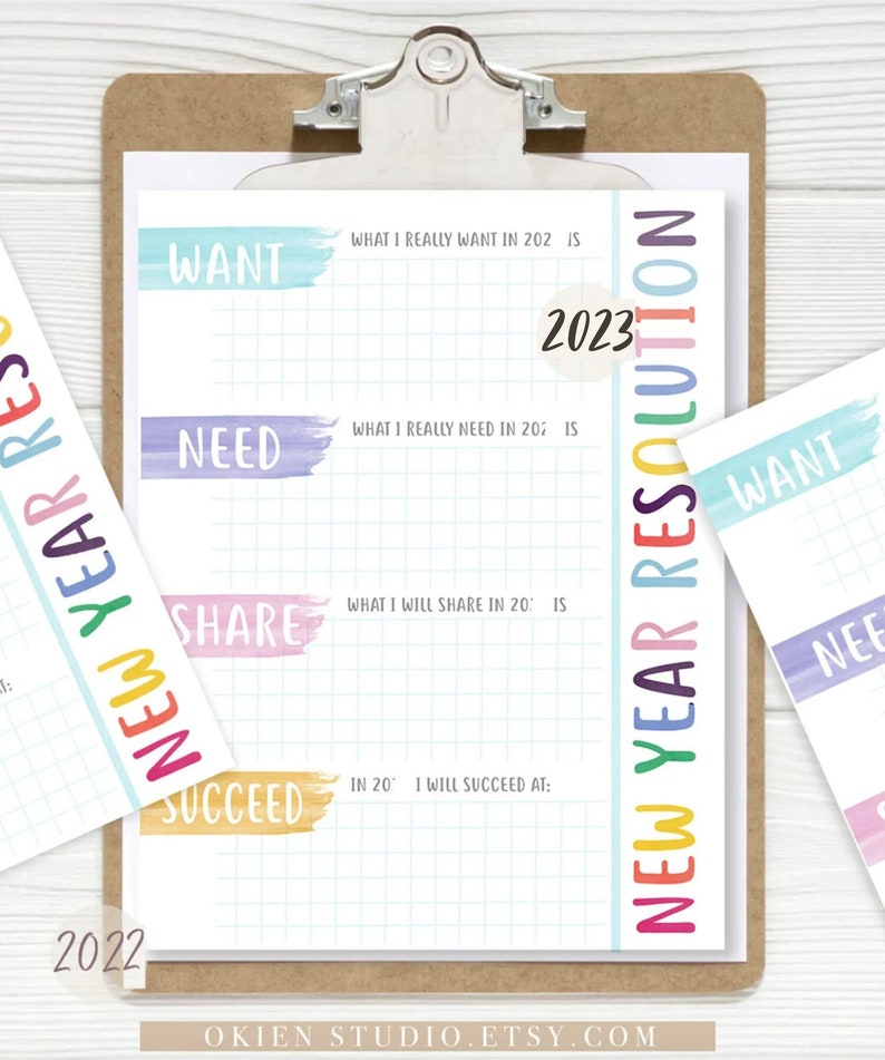 2023 Resolutions Printable 2023 Planner Digital 2023 Goals Etsy