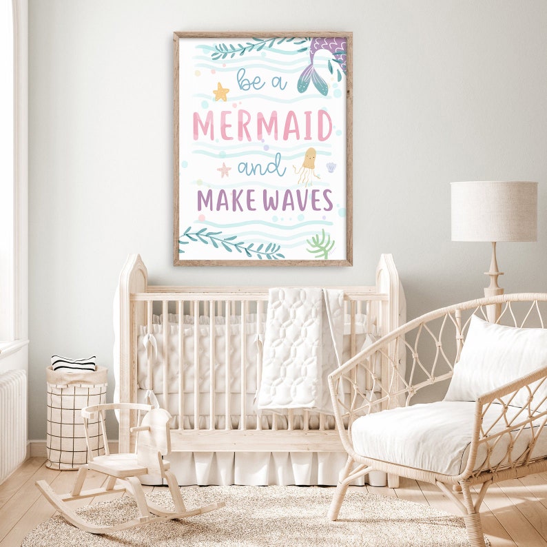 Mermaid Wall Decor Mermaid Print Mermaid Poster Mermaid Etsy