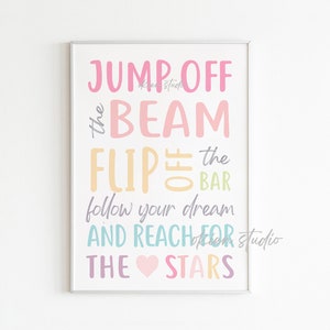 gymnastic gift, gymnastic wall art, gymnastic girl bedroom decoration, gym girl room, gymnastic quote, Flip off the bar, gymnastic sport art