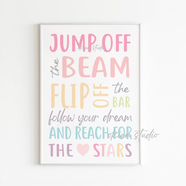 gymnastic gift, gymnastic wall art, gymnastic girl bedroom decoration, gym girl room, gymnastic quote, Flip off the bar, gymnastic sport art