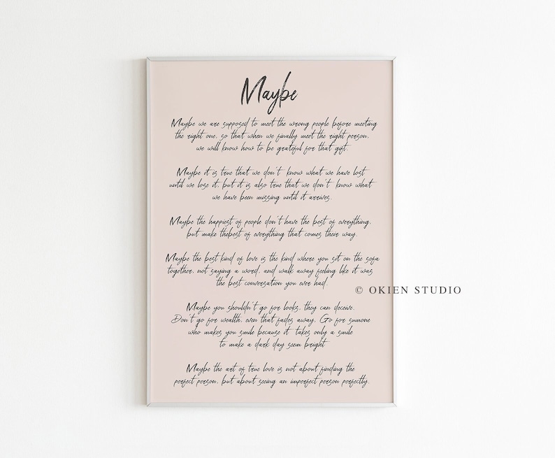 Maybe Love Poem Print Digital Art Romantic Poetry Maybe - Etsy