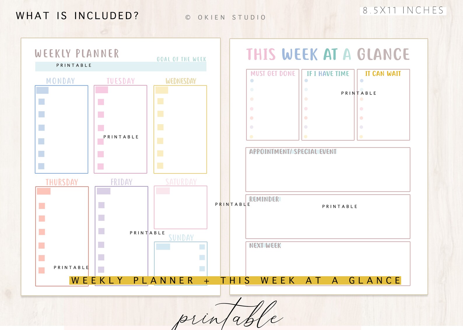 Planner Bundle Printable 11pages Daily Routine Chart Weekly - Etsy