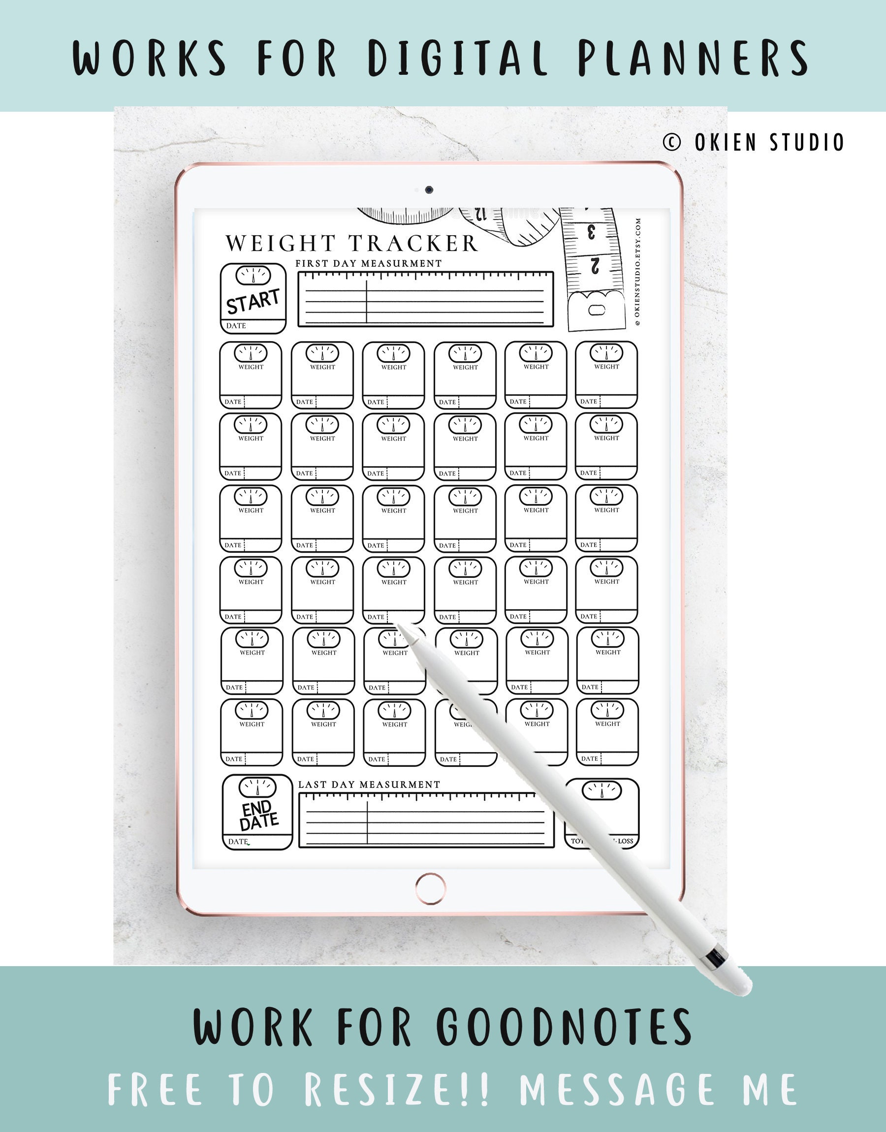 Weight Loss Tracker Digital Weight Watchers Tracker Weight Etsy