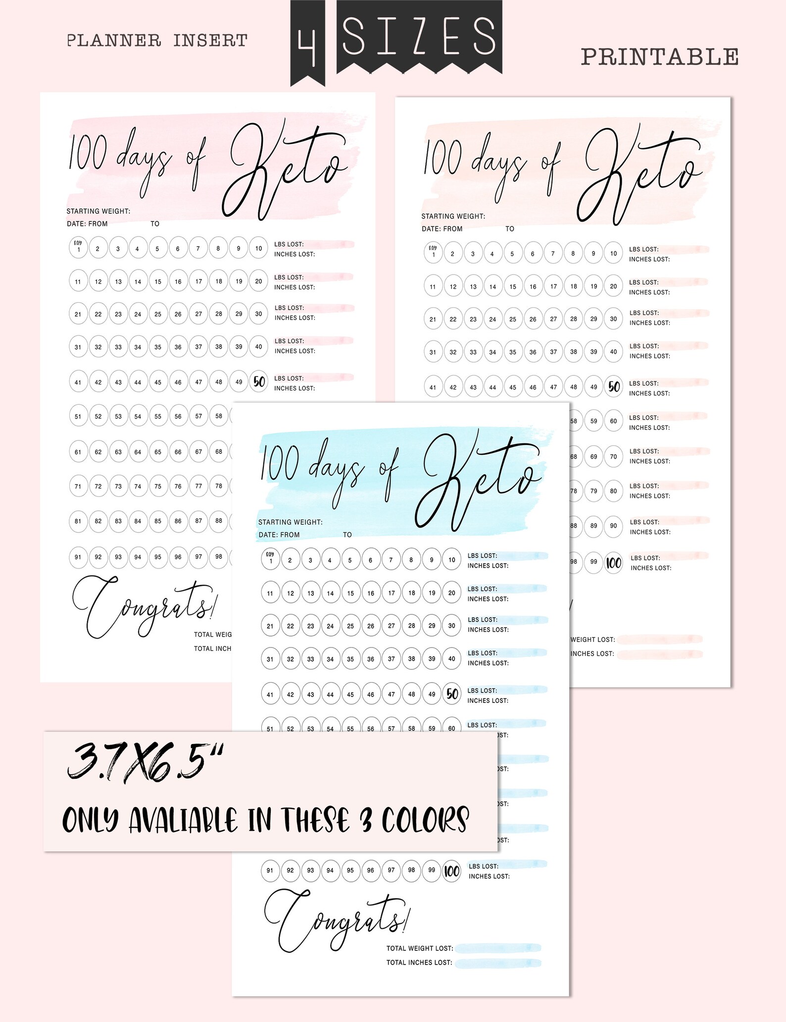 100 Days of Keto Keto Diet Tracker Keto Insert Printable Etsy