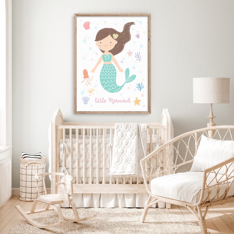 Custom Mermaid Name Print: Nursery Wall Art (digital Download) - Etsy