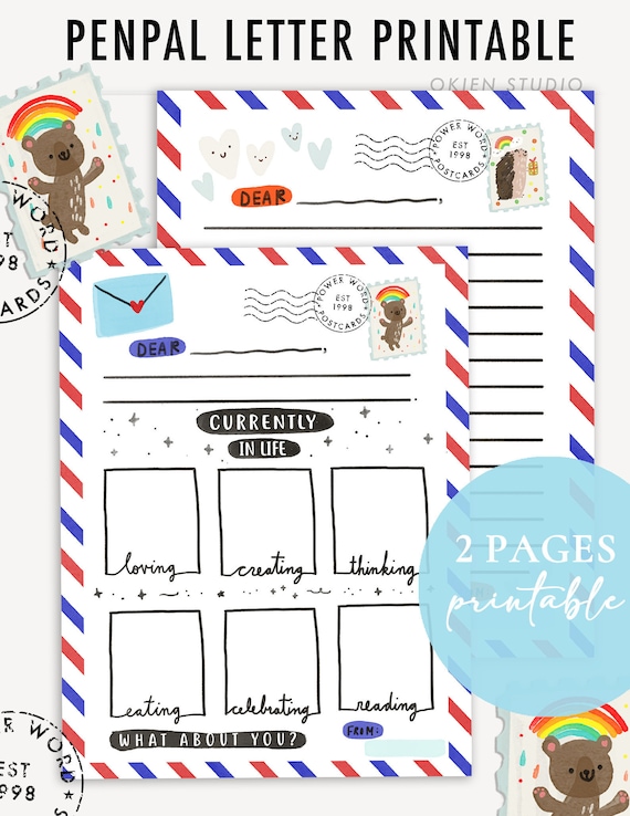 Pen pal stationery samples