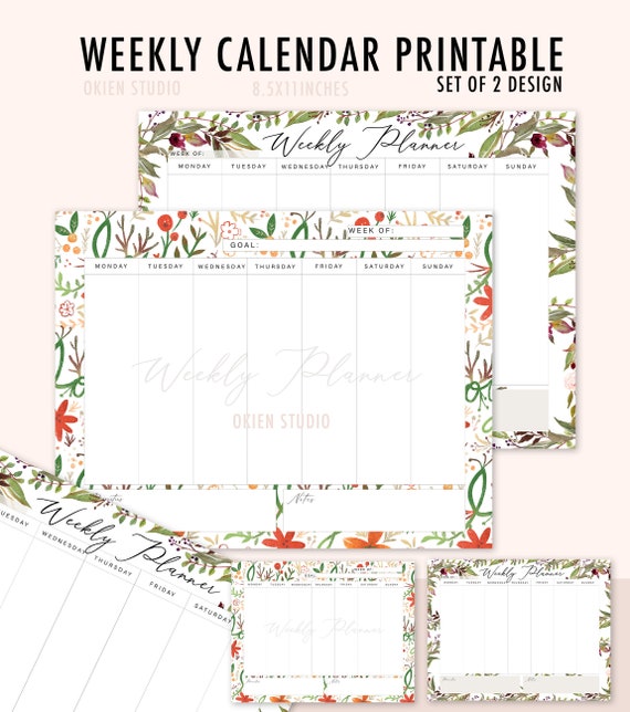 Weekly Planner Printable Christmas Weekly Schedule Elegant | Etsy