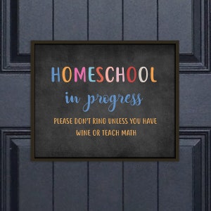 Homeschool Do Not Disturb sign, homeschool in progress, funny door sign, Online Learning In Progress, homeschool door sign, coffee door sign