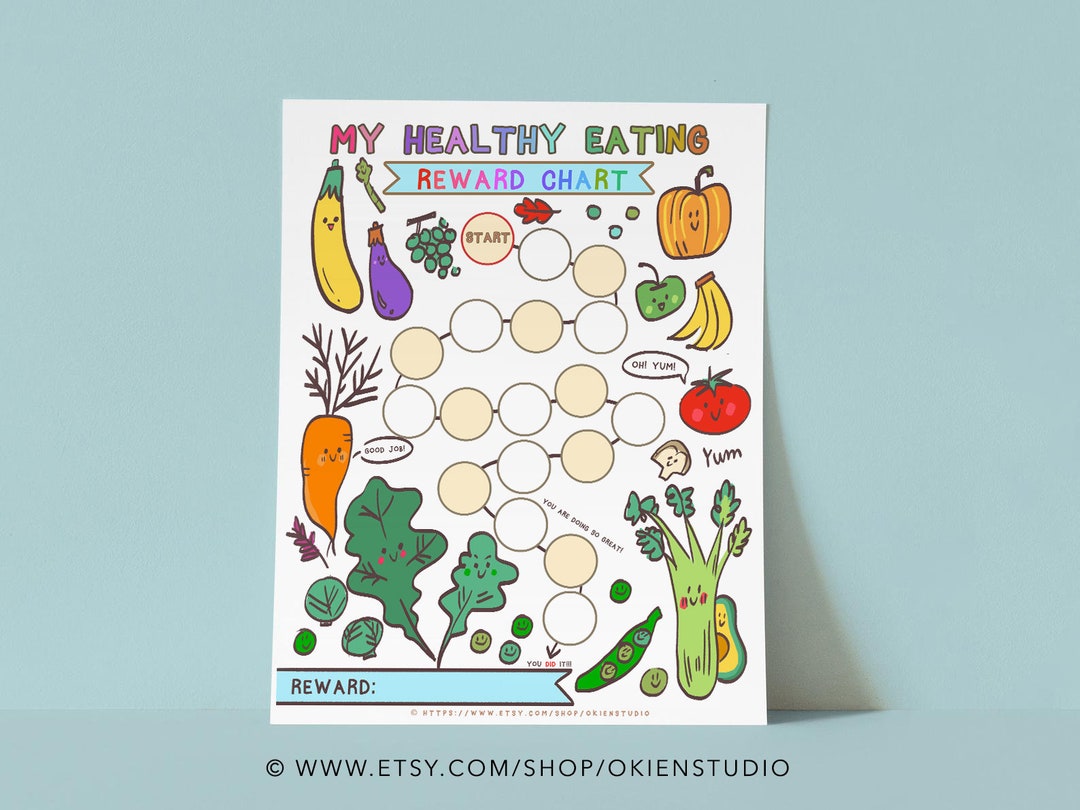 Printable, Eat Veggies, Reward Chart, Good Behavior Chart, Good Eating ...