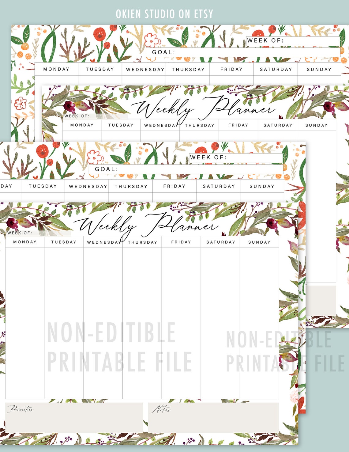 Weekly Planner Printable Christmas Weekly Schedule Elegant - Etsy