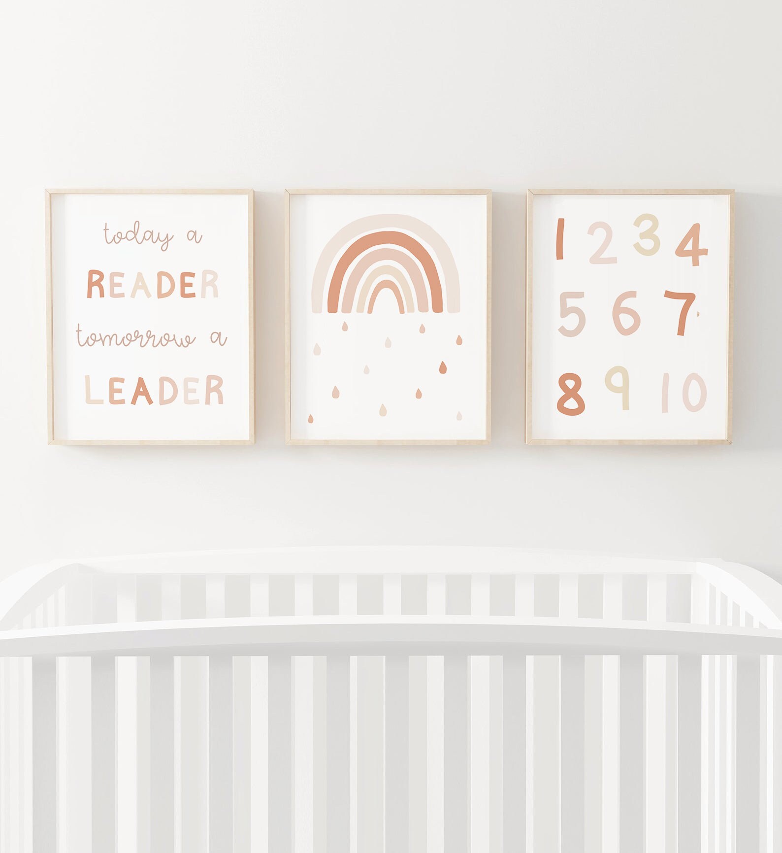 Set of 3 rainbow nursery wall art printable nursery set | Etsy