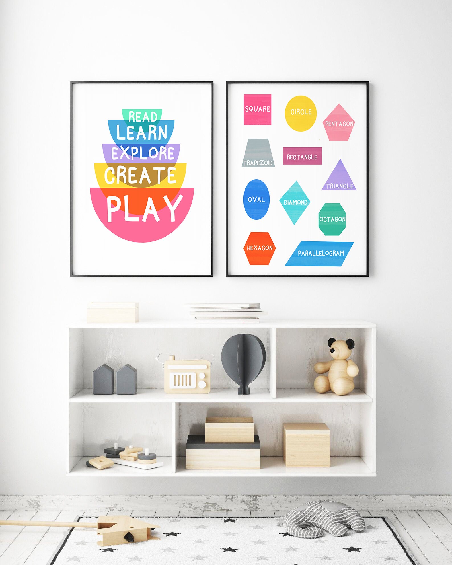 Set of 3 kids wall art Colorful kids prints Educational | Etsy