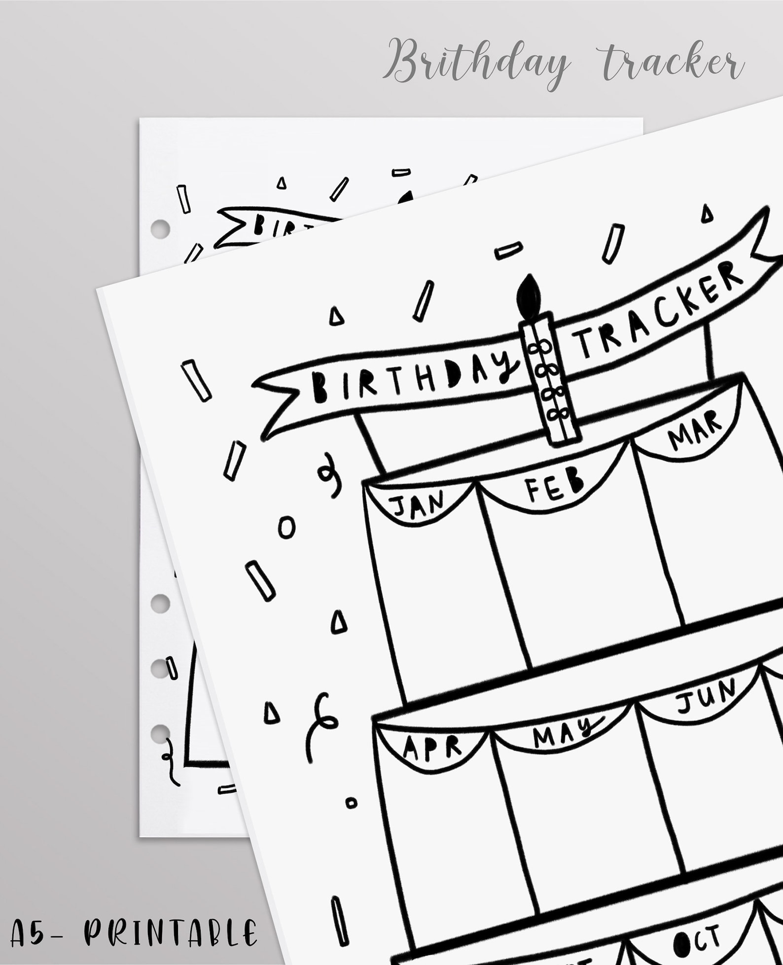 Printable Birthday Tracker Birthday Log Birthday Calendar | Etsy