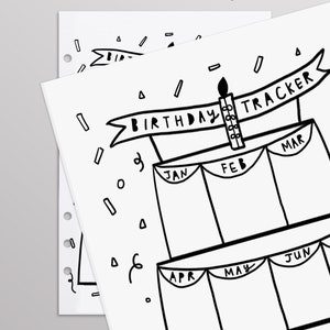 Printable, Birthday Tracker, Birthday Log, Birthday Calendar, Classic ...