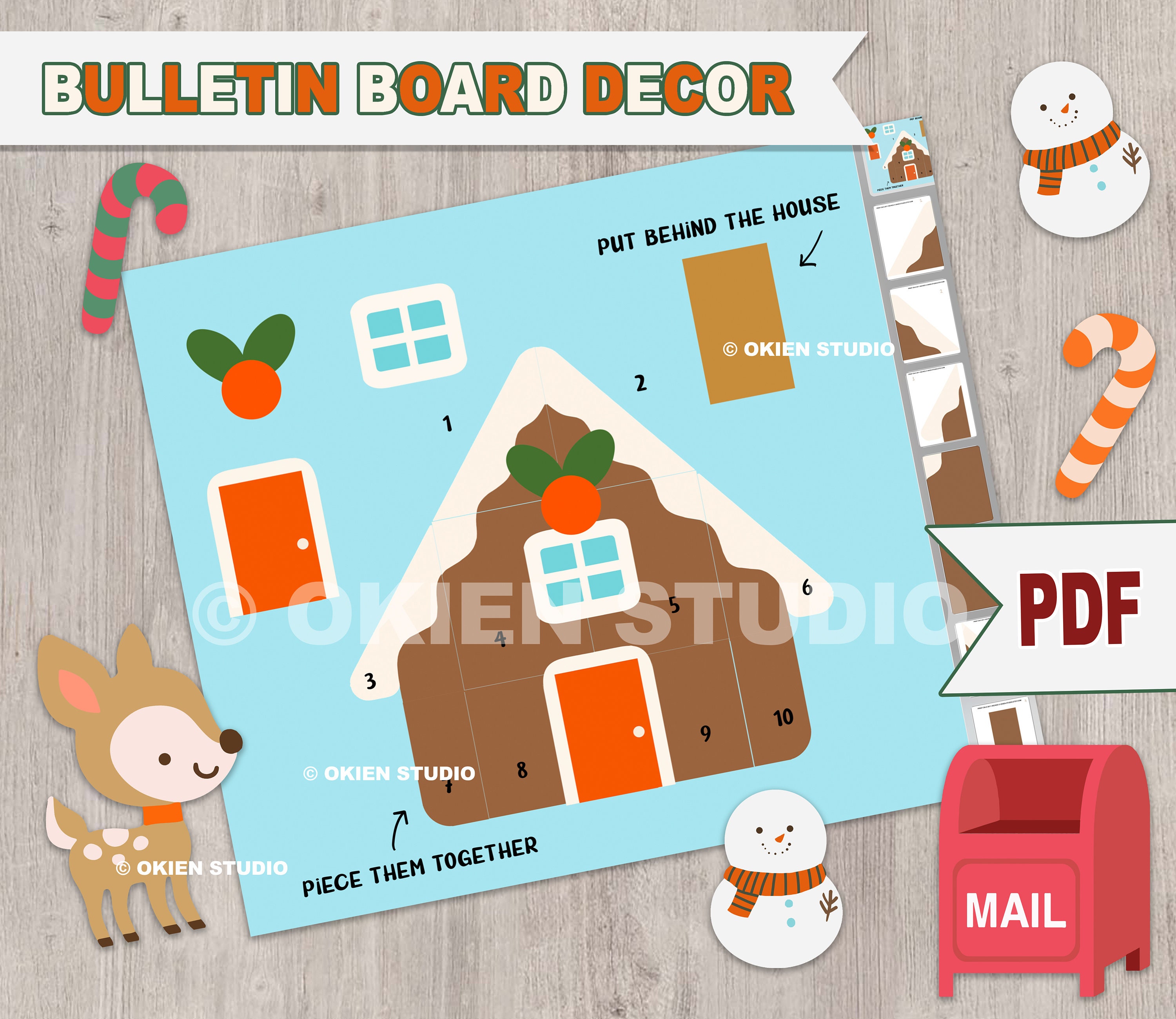 WhatSign Weihnachts-Pinnwand-Dekorationen – 54 Bunte Lebkuchen-Ausschnitte Mit Klebepunkten