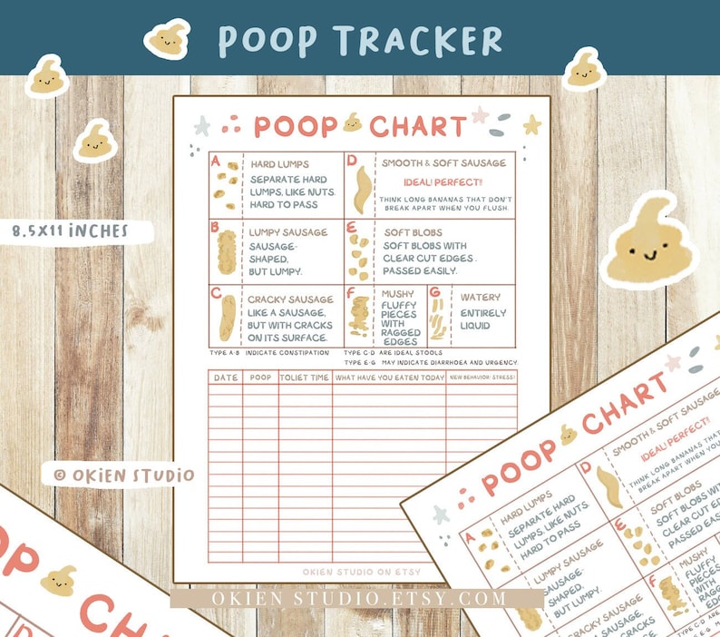 Poop Tracker Printable: Bowel Movement Diary Log Planner (digital ...