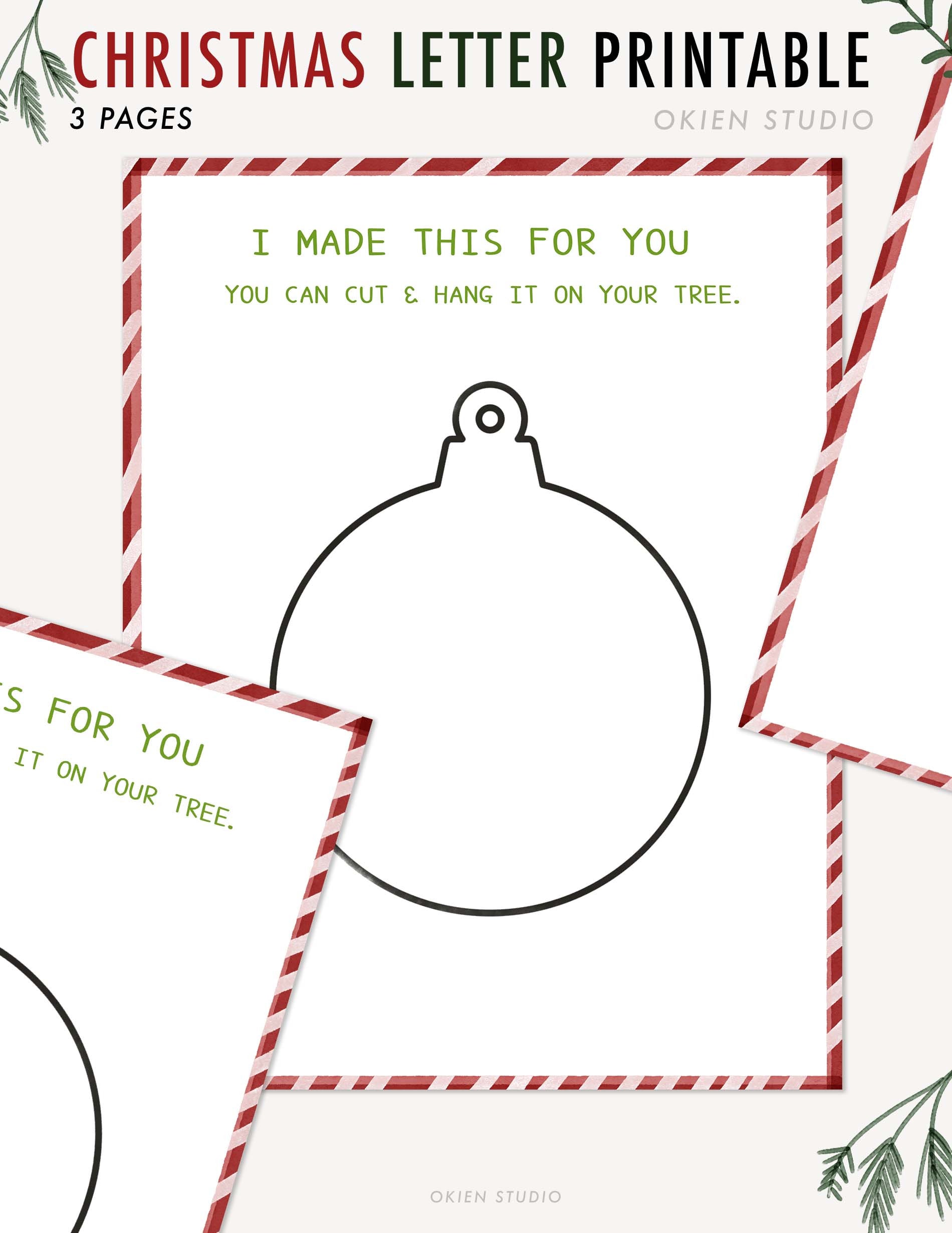 Christmas letter Kids Pen Pal Printable Letter Templates Etsy