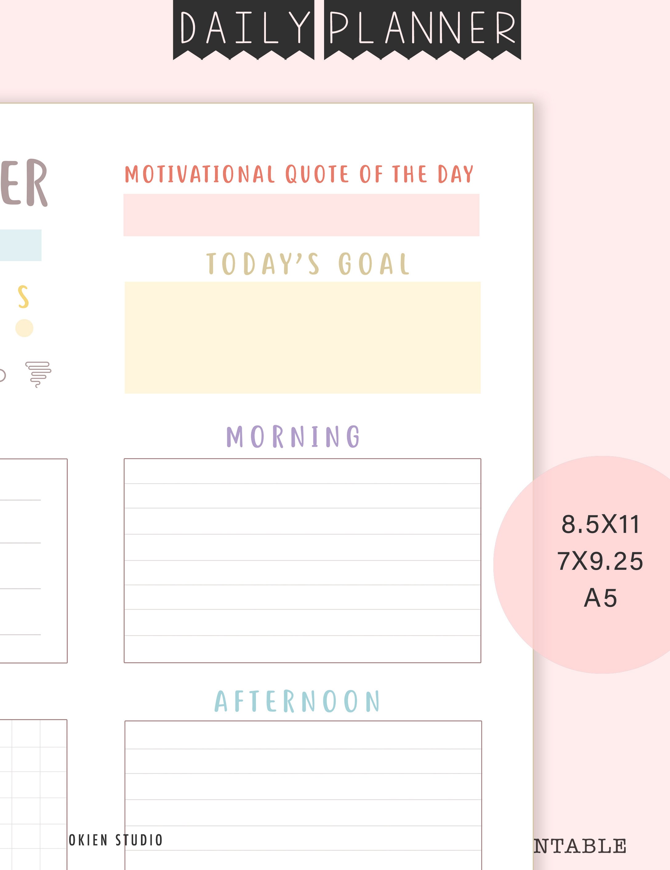 Day Plan Printable Insert Daily Plan Daily Schedule | Etsy