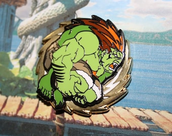 Street fighter Blanka Spinning enamel pin badge
