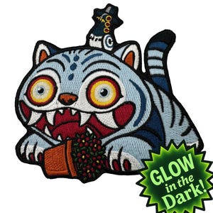 l Pre-Order l Korean Tiger Derpy Glow in the dark Iron-On Embroidery Patch
