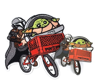 Mando and Child Ride in Sky  Enamel pin